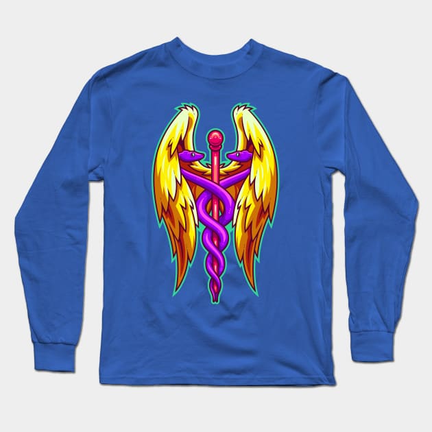 Caduceus Long Sleeve T-Shirt by ArtisticDyslexia